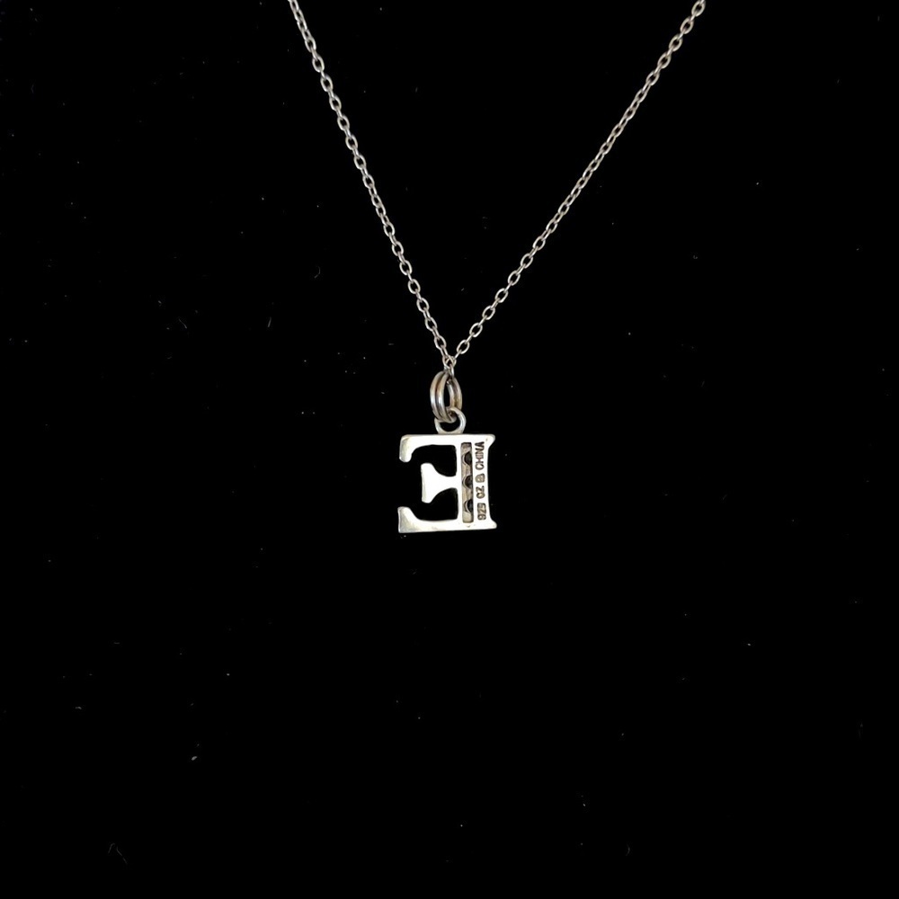 Sterling Silver “E” Initial Necklace - image 2